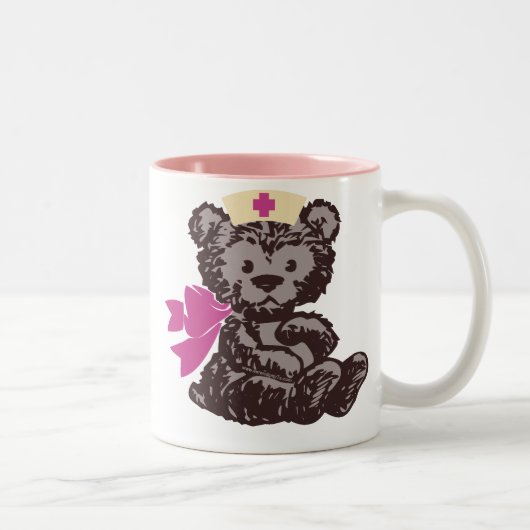 Tasse 2 Couleurs Teddy Bear Nurse (Pink) (Droit)