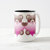 Tasse 2 Couleurs Teddy Bear Valentine Heart (Devant droit)