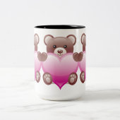 Tasse 2 Couleurs Teddy Bear Valentine Heart (Centre)