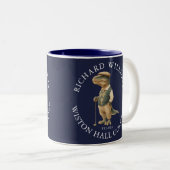 Tasse 2 Couleurs Tee-Rex Dinosaur Golfer Name And Club Navy Blue (Devant droit)