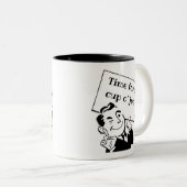 Tasse 2 Couleurs Temps de café noir et blanc rétro (Devant droit)
