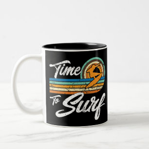 Tasse 2 Couleurs Temps de Surf Surf Vintage pour les amateurs de su