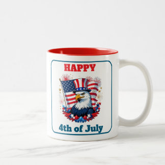 Tasse 2 Couleurs Tendances de feux d'artifice du drapeau américain 