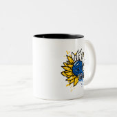 Tasse 2 Couleurs Tenez-vous avec l'Ukraine (Devant droit)