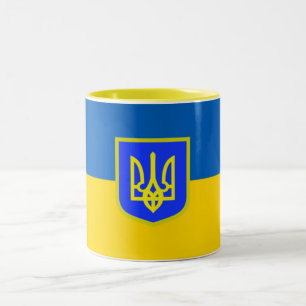 Tasse 2 Couleurs Tenez-Vous Avec L'Ukraine Musique à drapeau