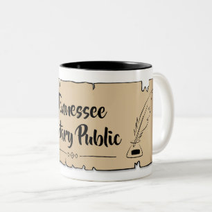 Tasse 2 Couleurs Tennessee Notaire Public Soll Feather Quill