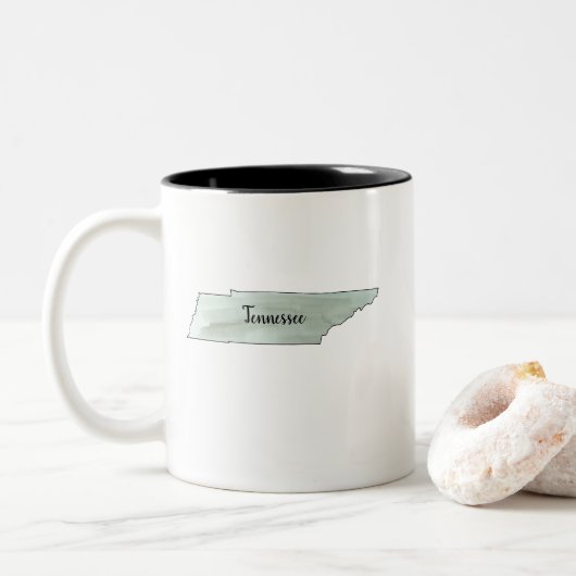 Tasse 2 Couleurs Tennessee State Illustration Peinture (Avec donut)