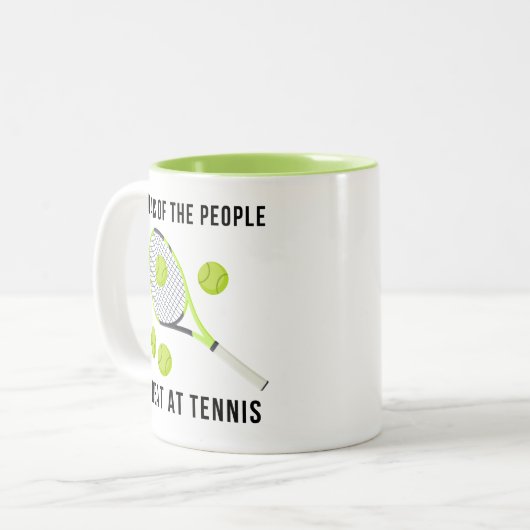 Tasse 2 Couleurs Tennis drôle (Devant gauche)