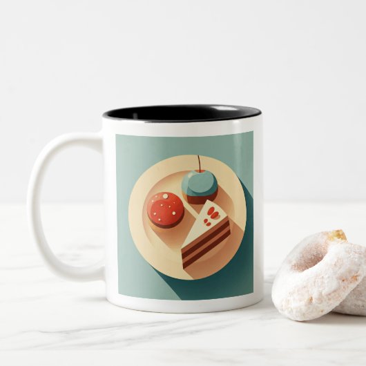 Tasse 2 Couleurs Tentations douces (Avec donut)