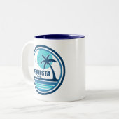 Tasse 2 Couleurs Tequesta Floride Palmier Oiseaux (Devant gauche)