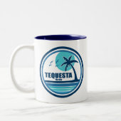 Tasse 2 Couleurs Tequesta Floride Palmier Oiseaux (Gauche)