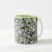 Tasse 2 Couleurs Terrazzo Vert Moderne (Devant droit)