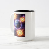 Tasse 2 Couleurs Terre avec trois soleils (Devant gauche)