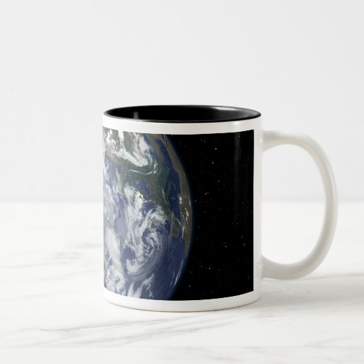 Tasse 2 Couleurs Terre entièrement éclairée centrée sur le pôle Nor (Droit)