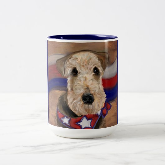 TASSE 2 COULEURS TERRIER AIREDALE (Centre)