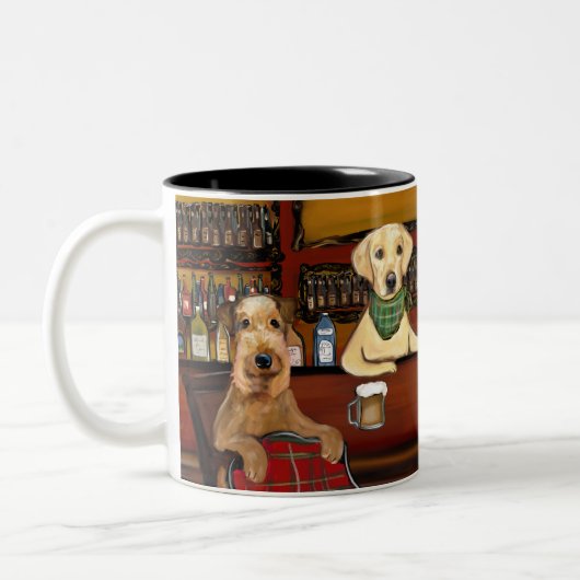 TASSE 2 COULEURS TERRIER AIREDALE & AMIS (Gauche)