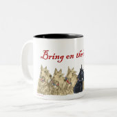 Tasse 2 Couleurs Terriers écossais roux et noirs (Devant gauche)