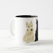 Tasse 2 Couleurs Terriers écossais roux et noirs (Devant gauche)