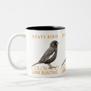 Tasse 2 Couleurs Territoire du Colorado Oiseau The Lark Bunting
