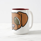 Tasse 2 Couleurs tête de dessin de vizsla (Devant droit)
