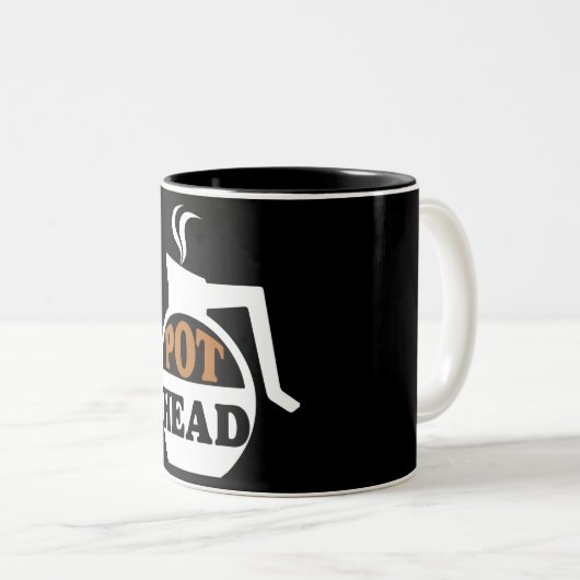Tasse 2 Couleurs Tête de pot/café (Devant droit)