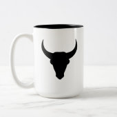 Tasse 2 Couleurs Tête de taureau crâne de cowboy de l'Ouest (Gauche)