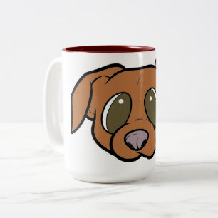 Tasse 2 Couleurs tête de vizsla de dessin animé