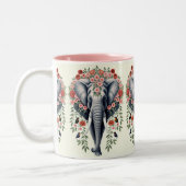 Tasse 2 Couleurs Tête Et Fleurs D'Éléphant (Gauche)