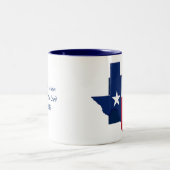 Tasse 2 Couleurs TEXAS DRAPEAU CARTE Dieu béni Écriture Customisée (Centre)