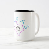 Tasse 2 Couleurs Texas en néons. (Devant droit)