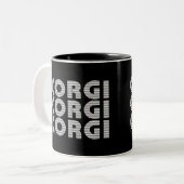 Tasse 2 Couleurs Texte blanc moderne Corgi (Devant gauche)