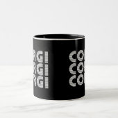 Tasse 2 Couleurs Texte blanc moderne Corgi (Centre)
