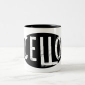 Tasse 2 Couleurs Texte brut ovale cello (Centre)