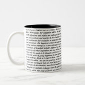 Tasse 2 Couleurs Texte de fierté et de préjudice (Gauche)
