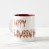 Tasse 2 Couleurs Texte de souffrance d'Halloween (Devant gauche)