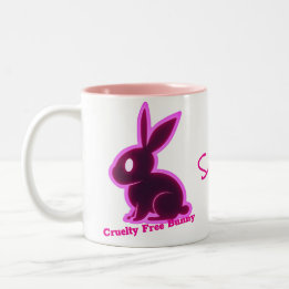 Tasse 2 Couleurs Texte modifiable Neon Pink Cruelty Free Bunny