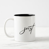 Tasse 2 Couleurs texte noir "juste respirer" (Gauche)