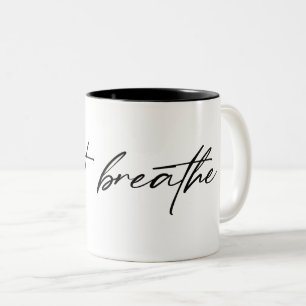 Tasse 2 Couleurs texte noir "respire"
