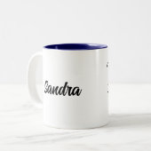 Tasse 2 Couleurs Texte personnalisé, bénissez votre cœur créatif (Devant gauche)