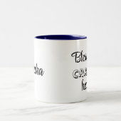 Tasse 2 Couleurs Texte personnalisé, bénissez votre cœur créatif (Centre)
