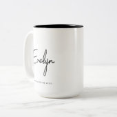 Tasse 2 Couleurs Texte personnalisé du script de nom simple (Devant gauche)