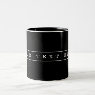 Tasse 2 Couleurs Texte Simple Et Bandes Minces