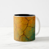 Tasse 2 Couleurs Texture Abstraite de la Terre fissurée (Devant droit)