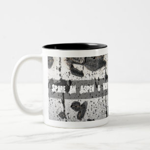 Tasse 2 Couleurs Texture blanche de plan rapproché d'arbre de