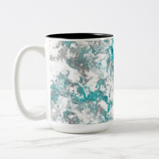 Tasse 2 Couleurs texture gris turquoise et marbre blanc (Gauche)