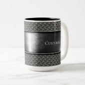 Tasse 2 Couleurs Texture métallique en acier simple personnalisée (Devant droit)