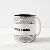 Tasse 2 Couleurs Texture papier d'actualité (Devant droit)