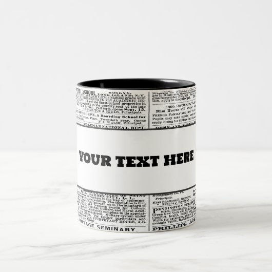 Tasse 2 Couleurs Texture papier d'actualité (Centre)