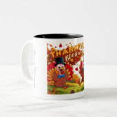 Tasse 2 Couleurs Thanksgiving Avec Des Citations De Gratitude (Devant gauche)