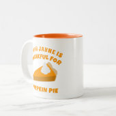 Tasse 2 Couleurs Thanksgiving Remerciements pour le Citrouille Pie  (Devant gauche)